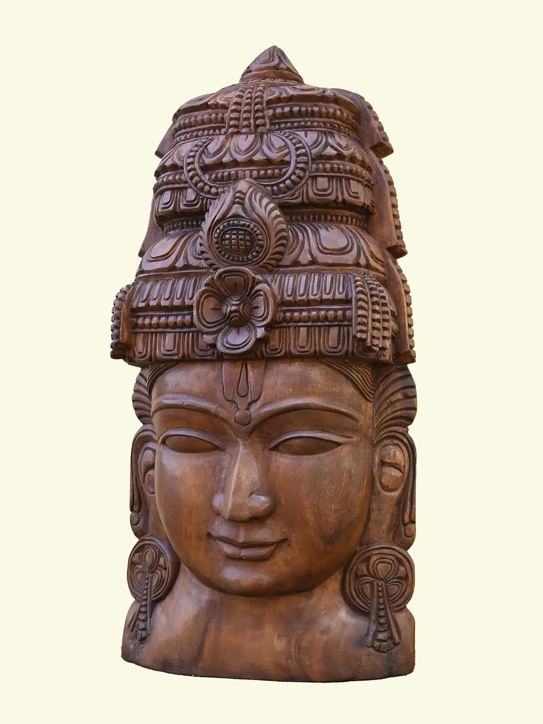 Wooden Lord Vishnu’s head wall mount