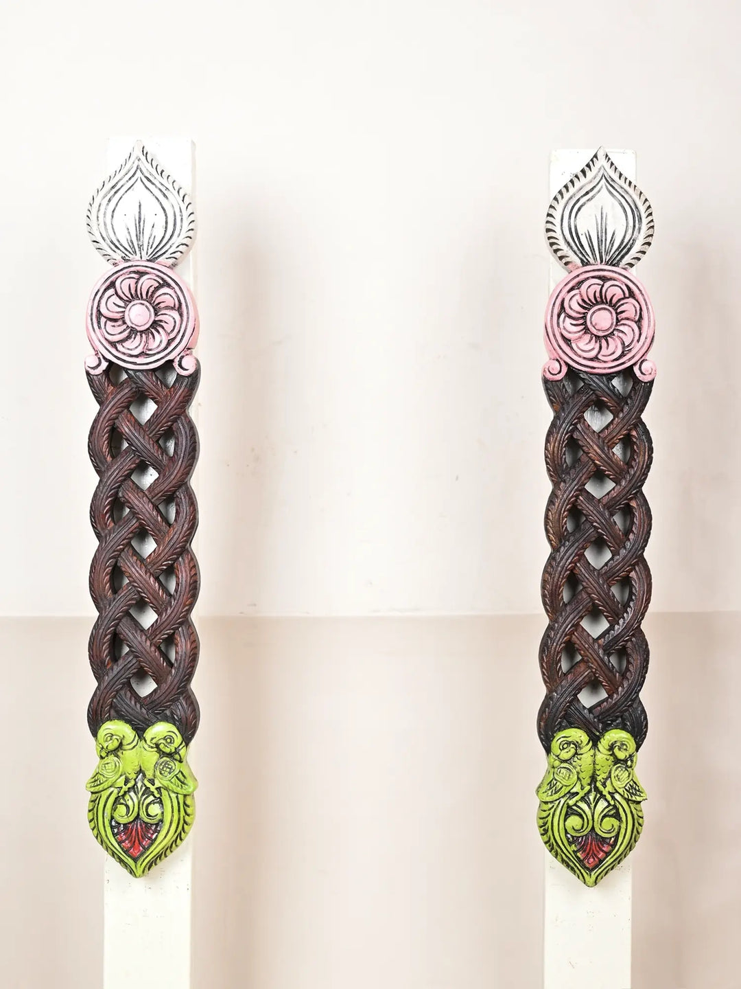 Bharma teak wood paired artwork wall mount