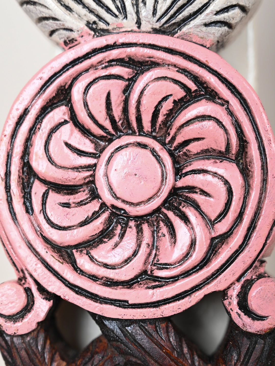 Bharma Teak Peacock and Flower Design Wall Art in Pair 24"