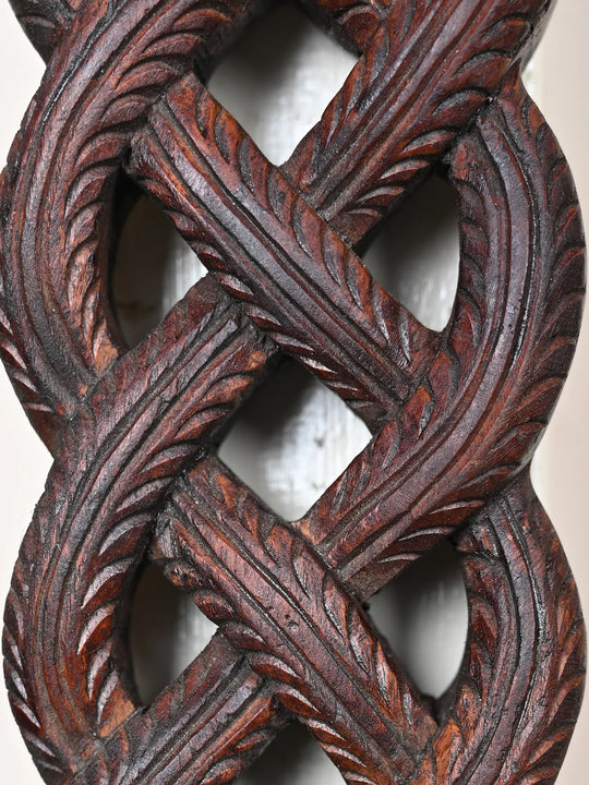 Bharma Teak Peacock and Flower Design Wall Art in Pair 24"