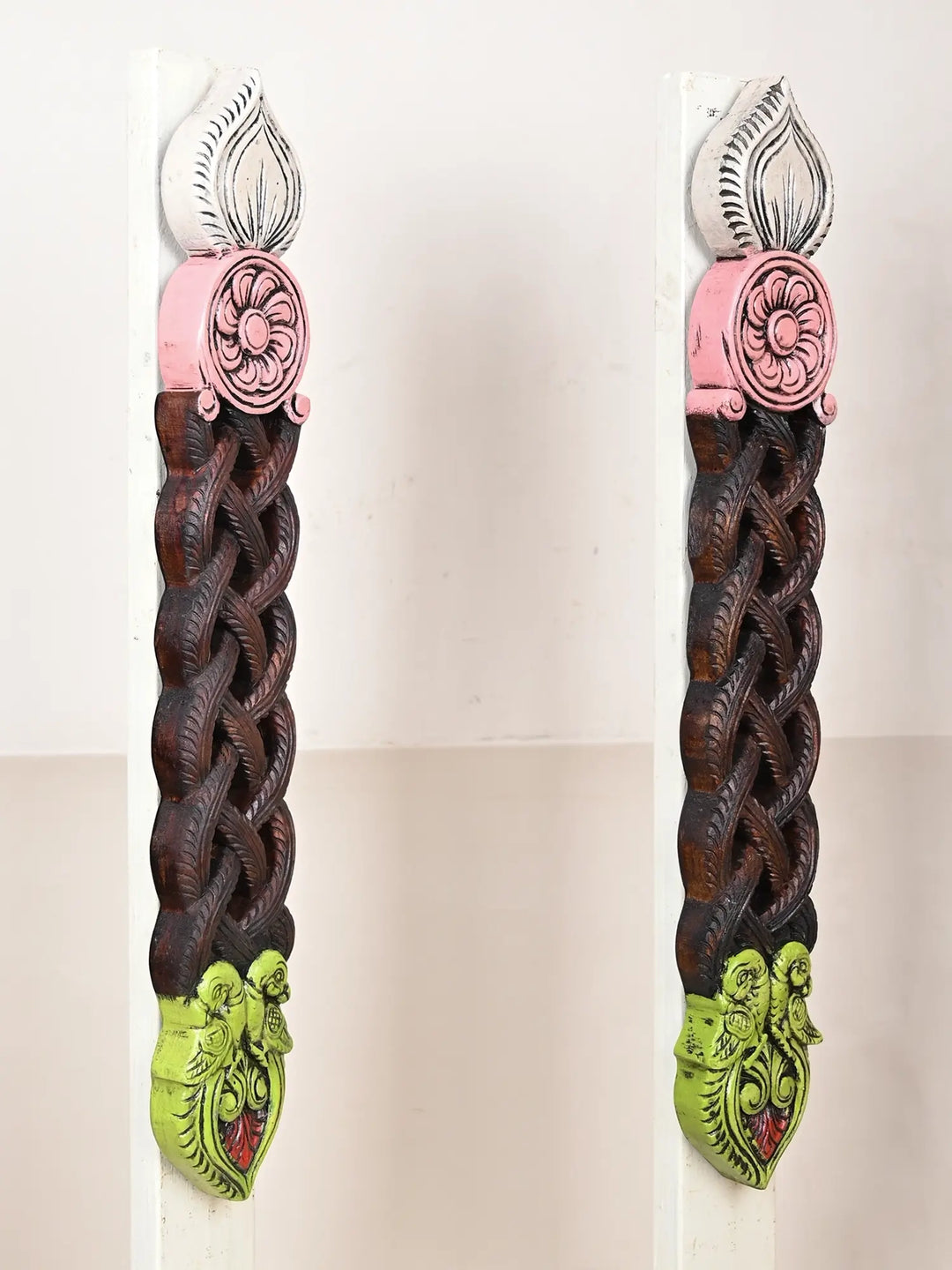 Bharma teak wood paired artwork wall mount