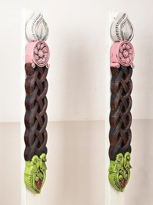 Bharma teak wood paired artwork wall mount