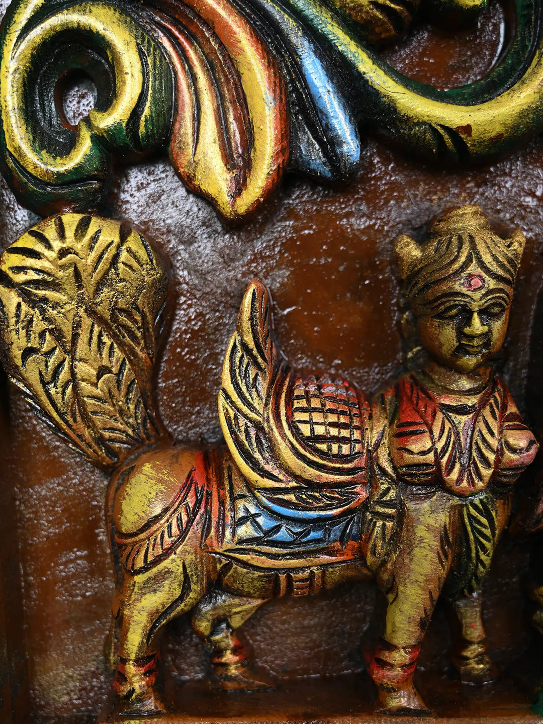Divine Carving Of Gajalakshmi Panel 41"