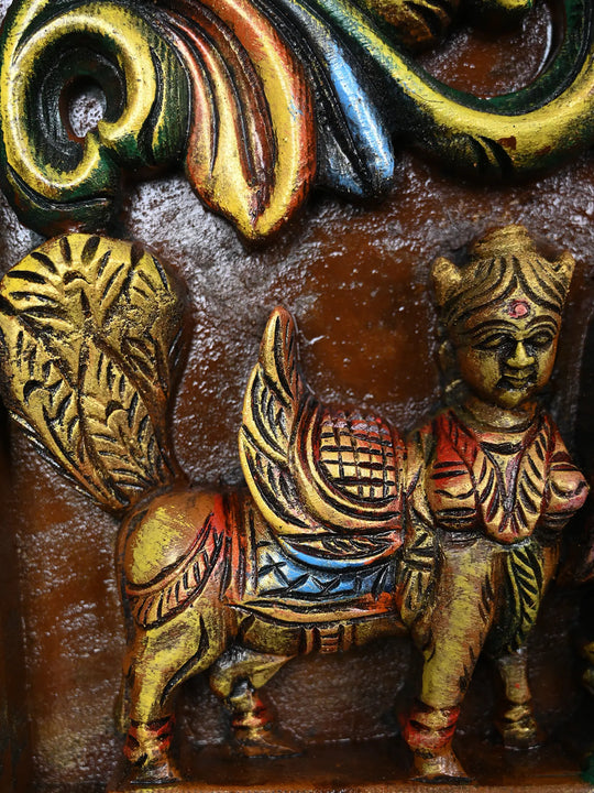 Divine Carving Of Gajalakshmi Panel 41"