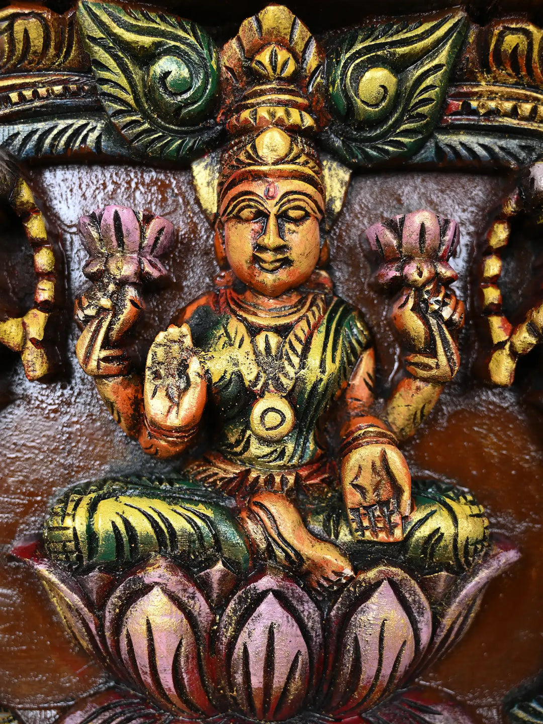 Divine Carving Of Gajalakshmi Panel 41"