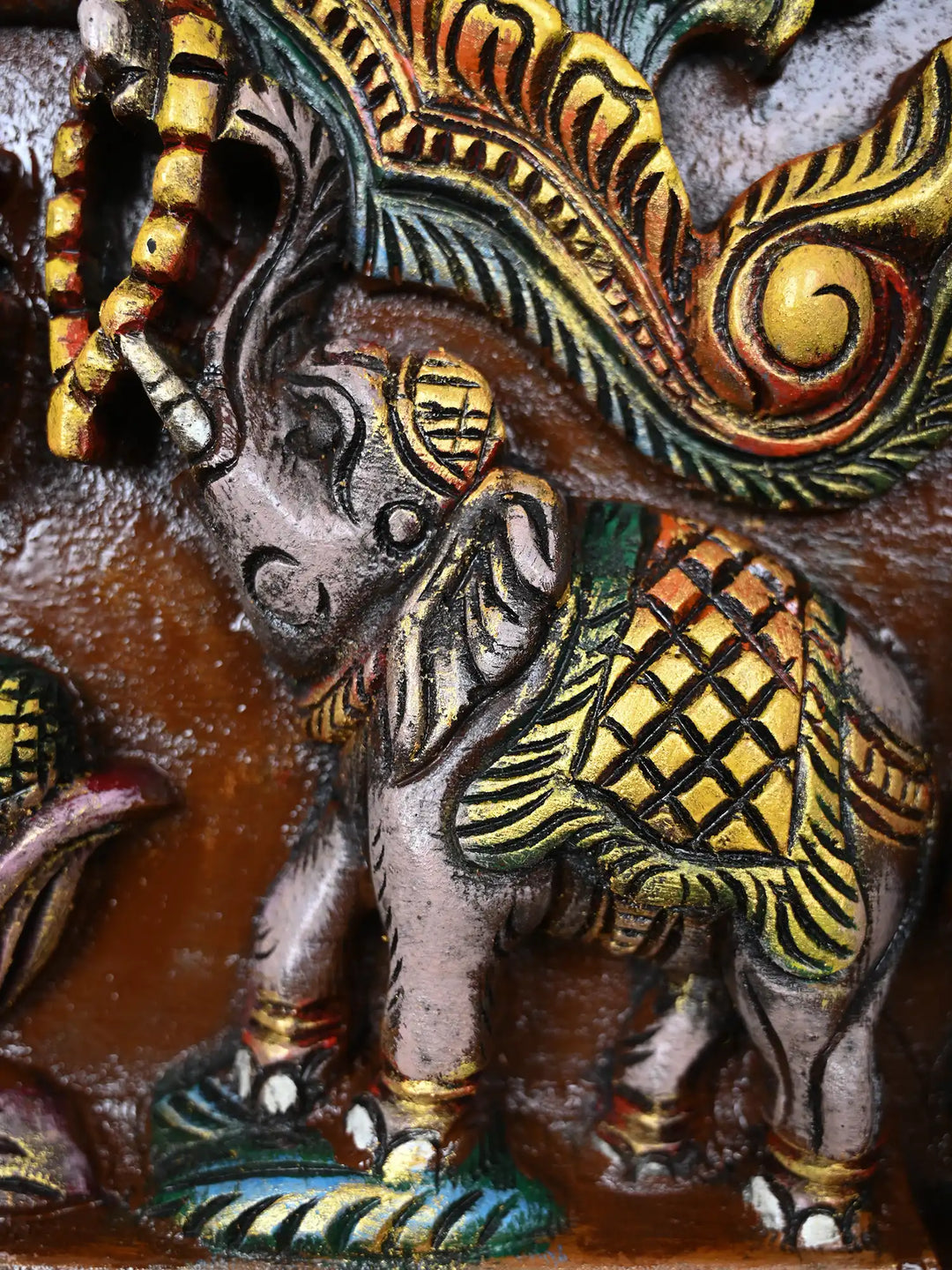 Divine Carving Of Gajalakshmi Panel 41"