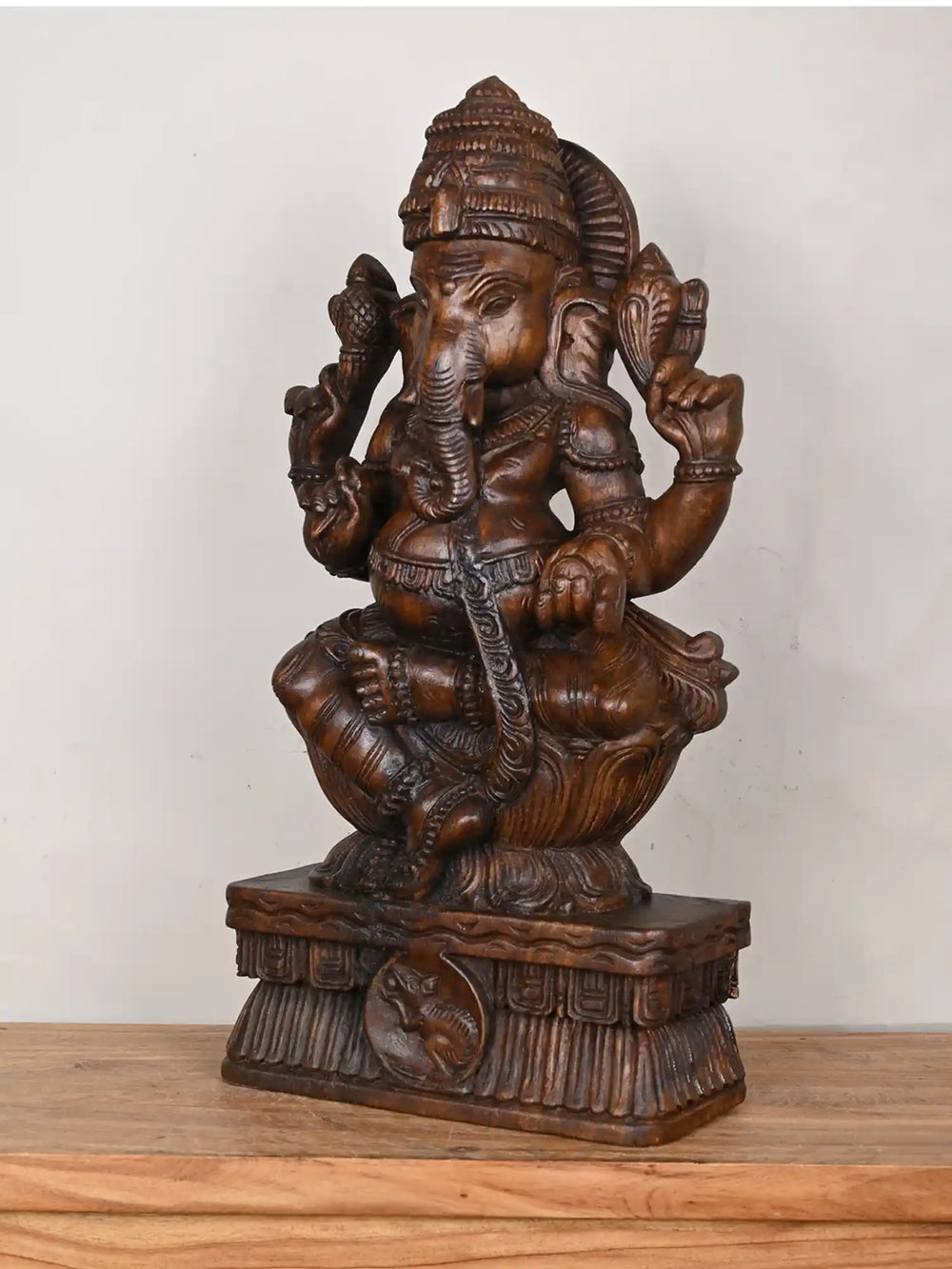 2ft wooden Lord Ganesh Idol