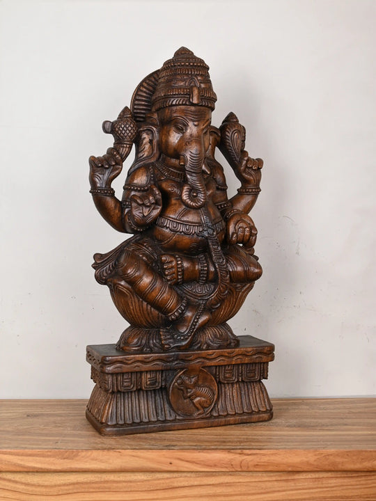 2ft wooden Lord Ganesh Idol