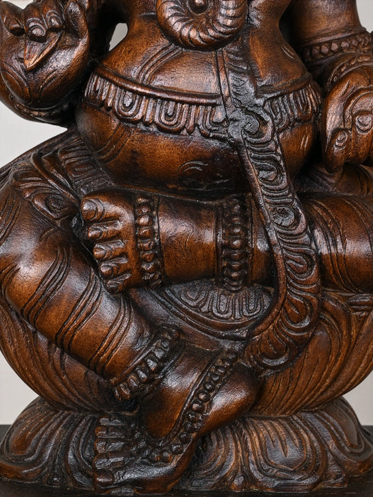 2ft wooden Lord Ganesh Idol