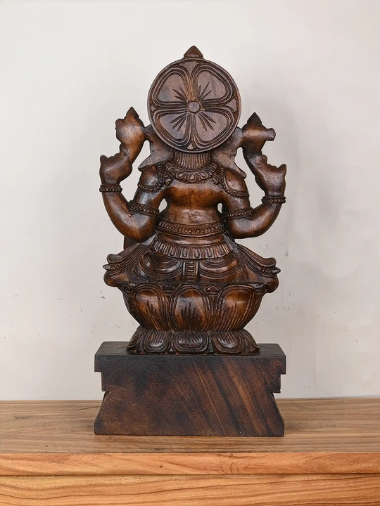 Exquisite Handcrafted Lord Ganesha Wooden Idol 2Ft