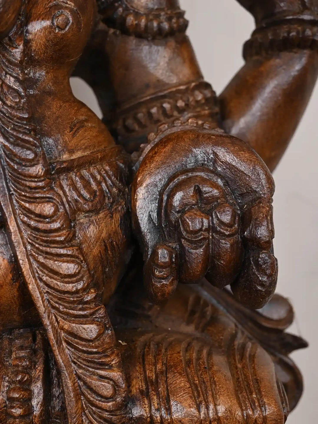 Exquisite Handcrafted Lord Ganesha Wooden Idol 2Ft