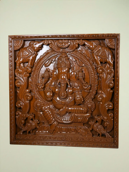 Wooden panel of Lord Ganesha