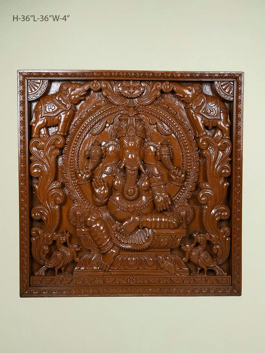 Wooden panel of Lord Ganesha