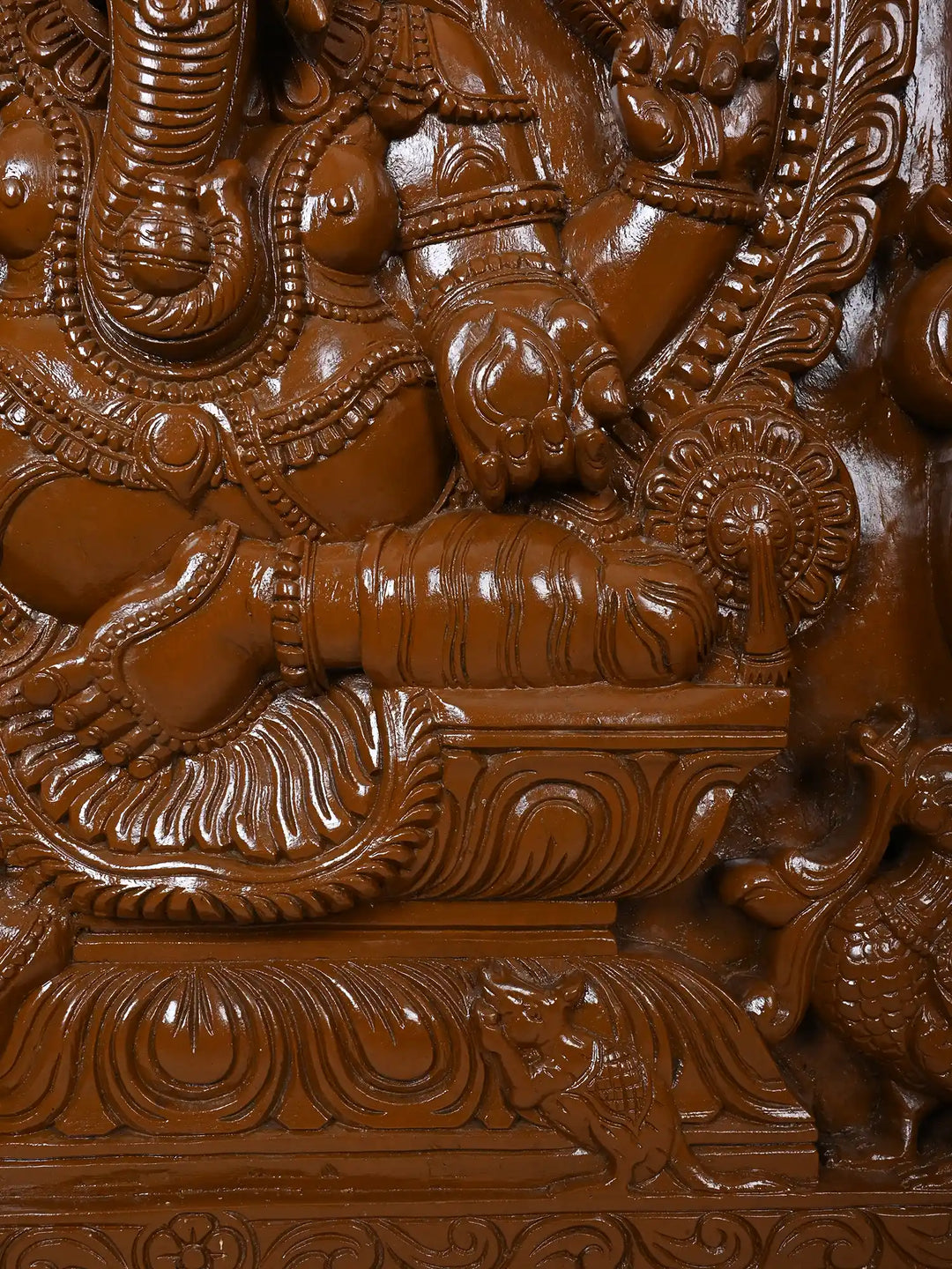 Wooden Lord Ganesha Square Panel 36"