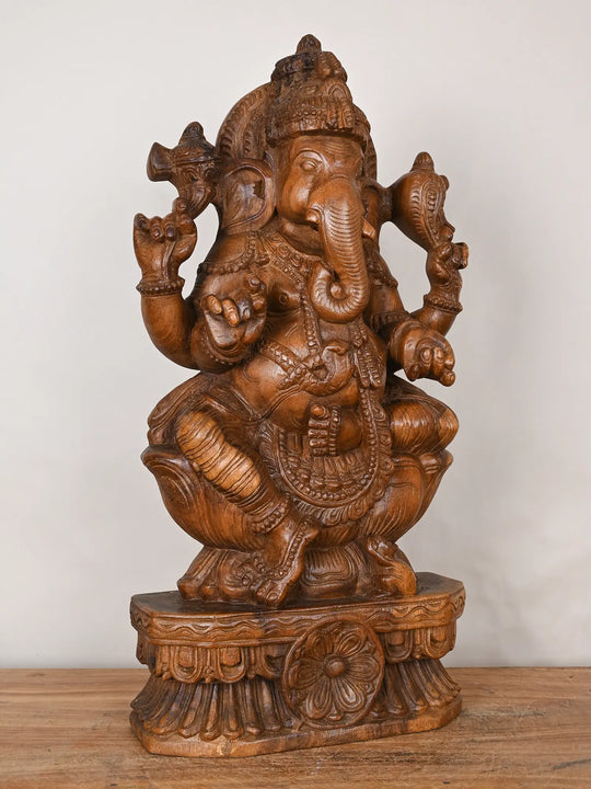 God Ganesha wooden statue