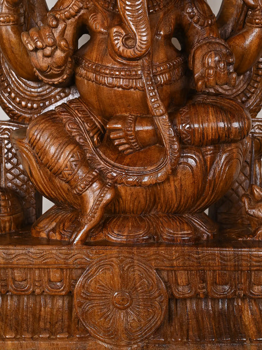 Arch Lord Mahaganapati Statue With His Vahana 24"