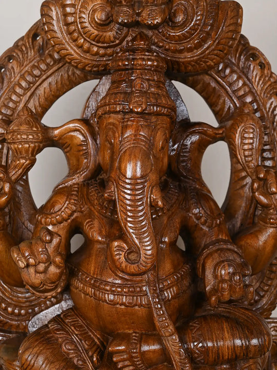 Arch Lord Mahaganapati Statue With His Vahana 24"