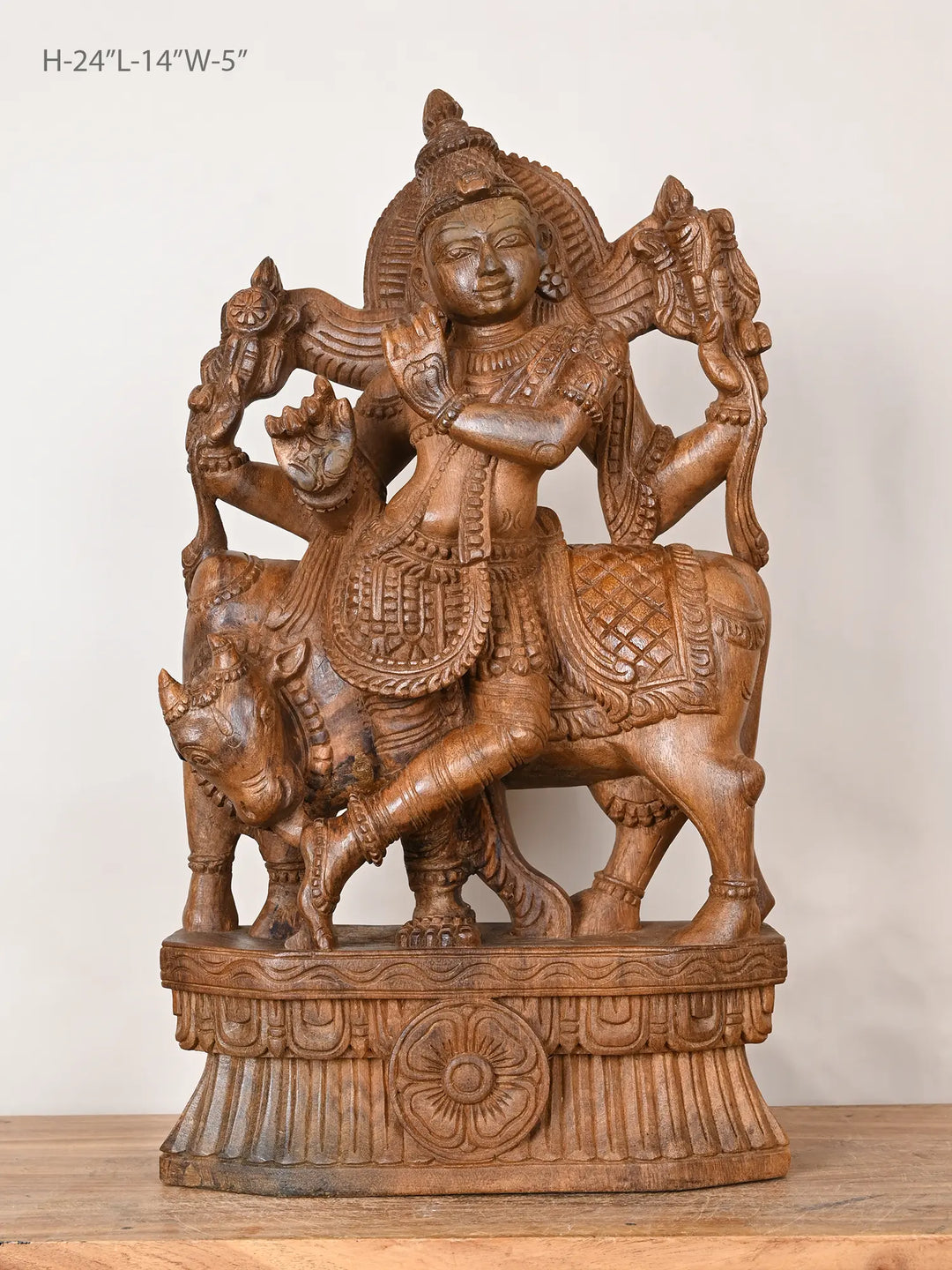 Wooden Lord Gopala Krishna statue
