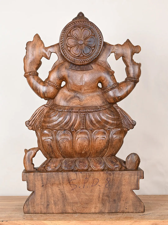 Hand-Carved God Ganapathi Statue 24"