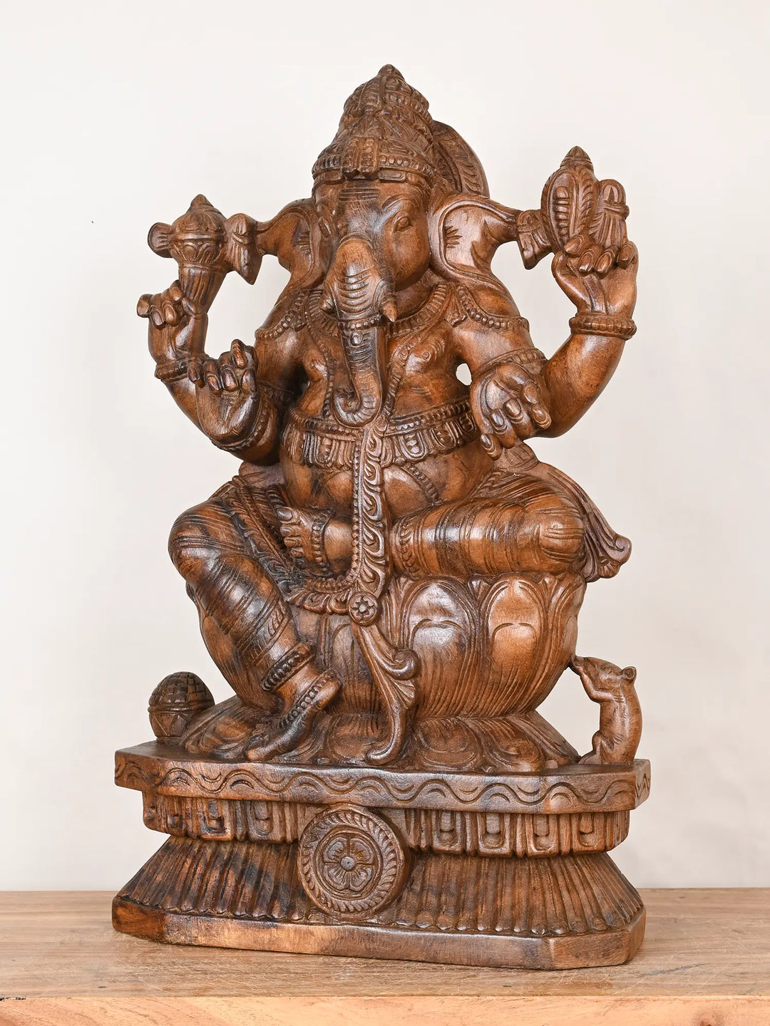 2ft Wooden Ganesh idol 