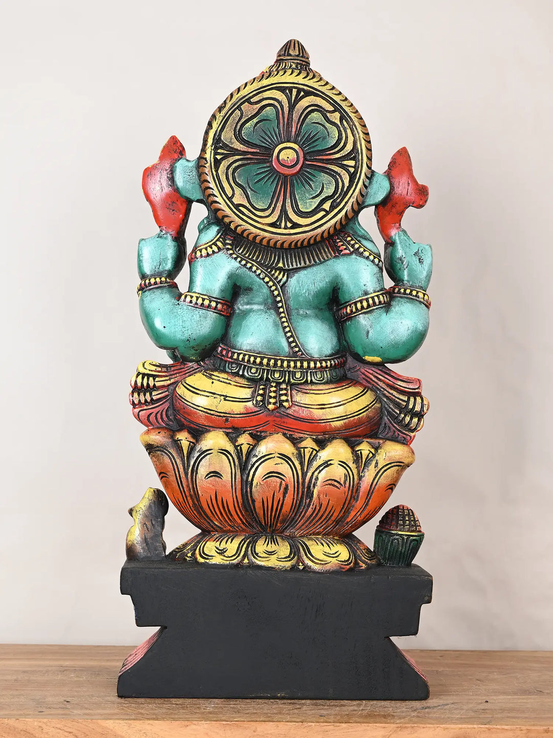 Majestic Lord Ganapati Sitting Gracefully on Lotus Base 25"