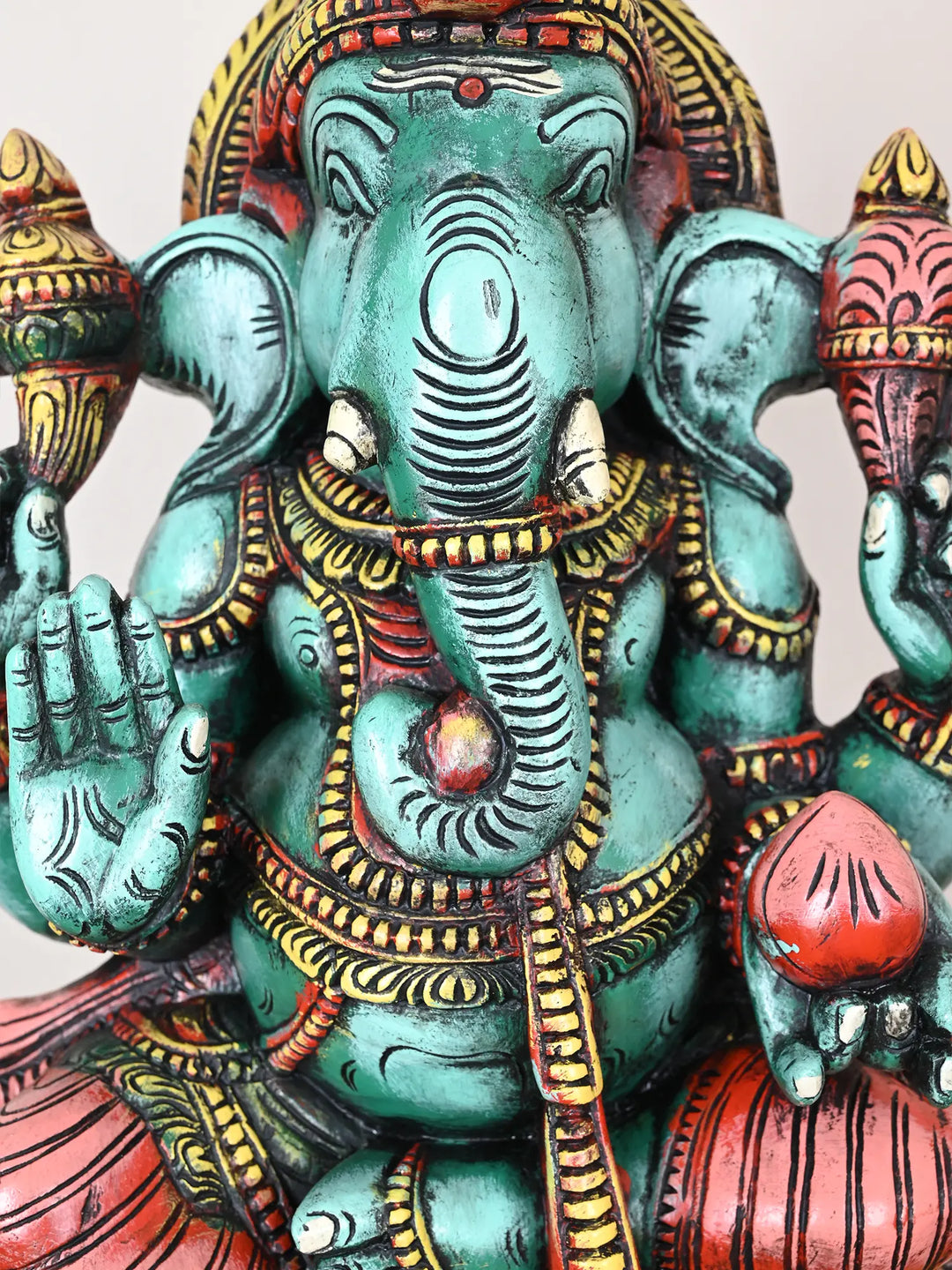 Majestic Lord Ganapati Sitting Gracefully on Lotus Base 25"