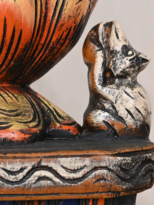 Majestic Lord Ganapati Sitting Gracefully on Lotus Base 25"