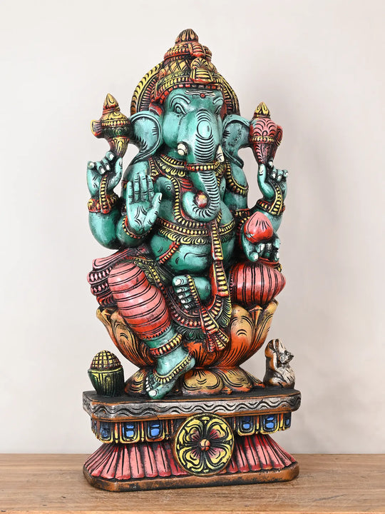 Lord Ganapathi wooden statue