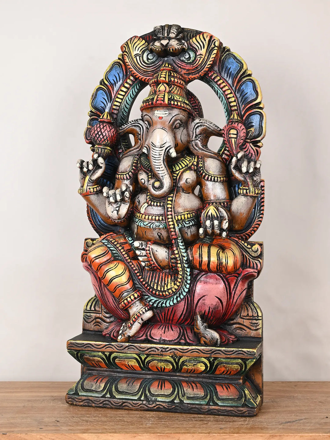 Lord Vinayaka wooden statue