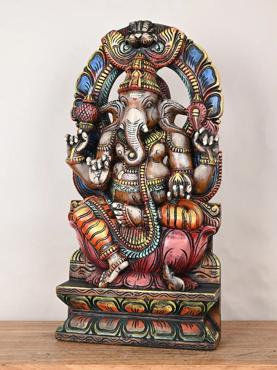 Lord Vinayaka wooden statue