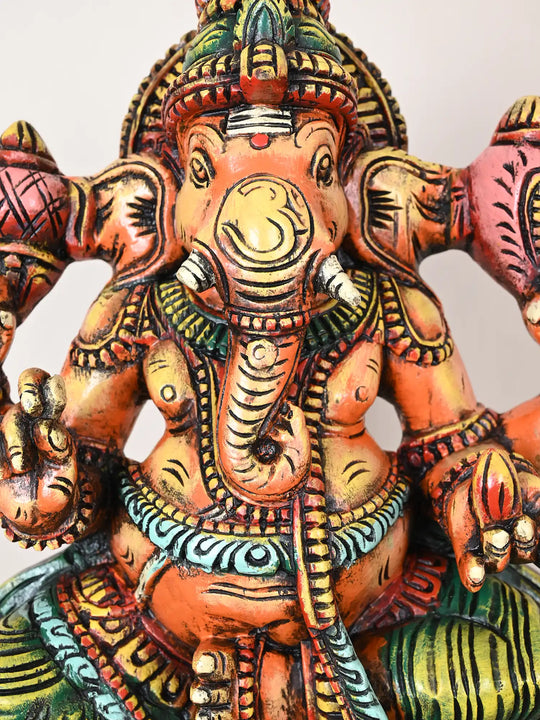 Colorful Vinayaka Idol Bringing Blessings and Harmony 24"