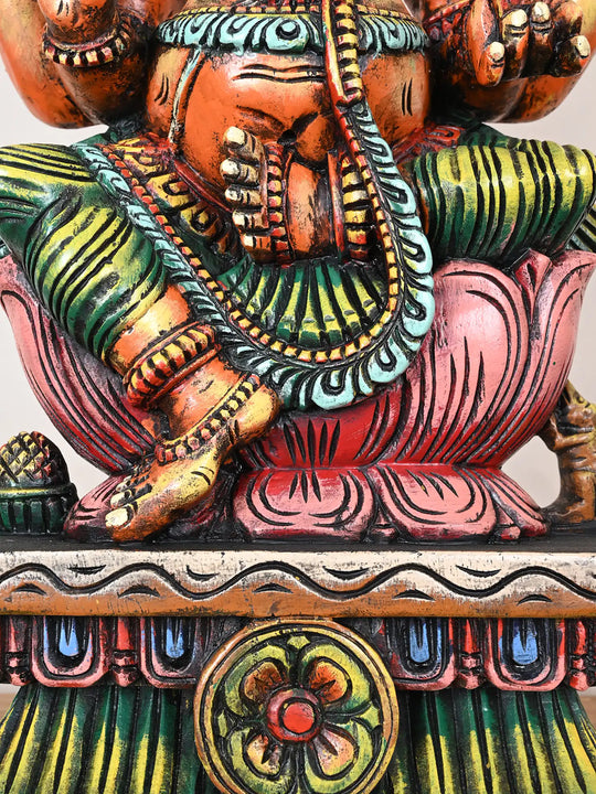 Colorful Vinayaka Idol Bringing Blessings and Harmony 24"