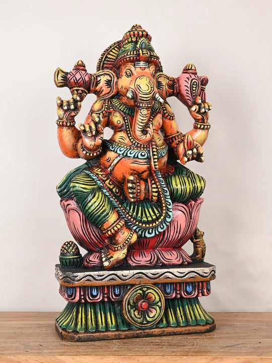 Lord Ganapathi wooden idol 