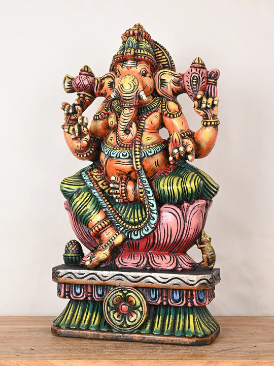 Lord Ganapathi wooden idol 