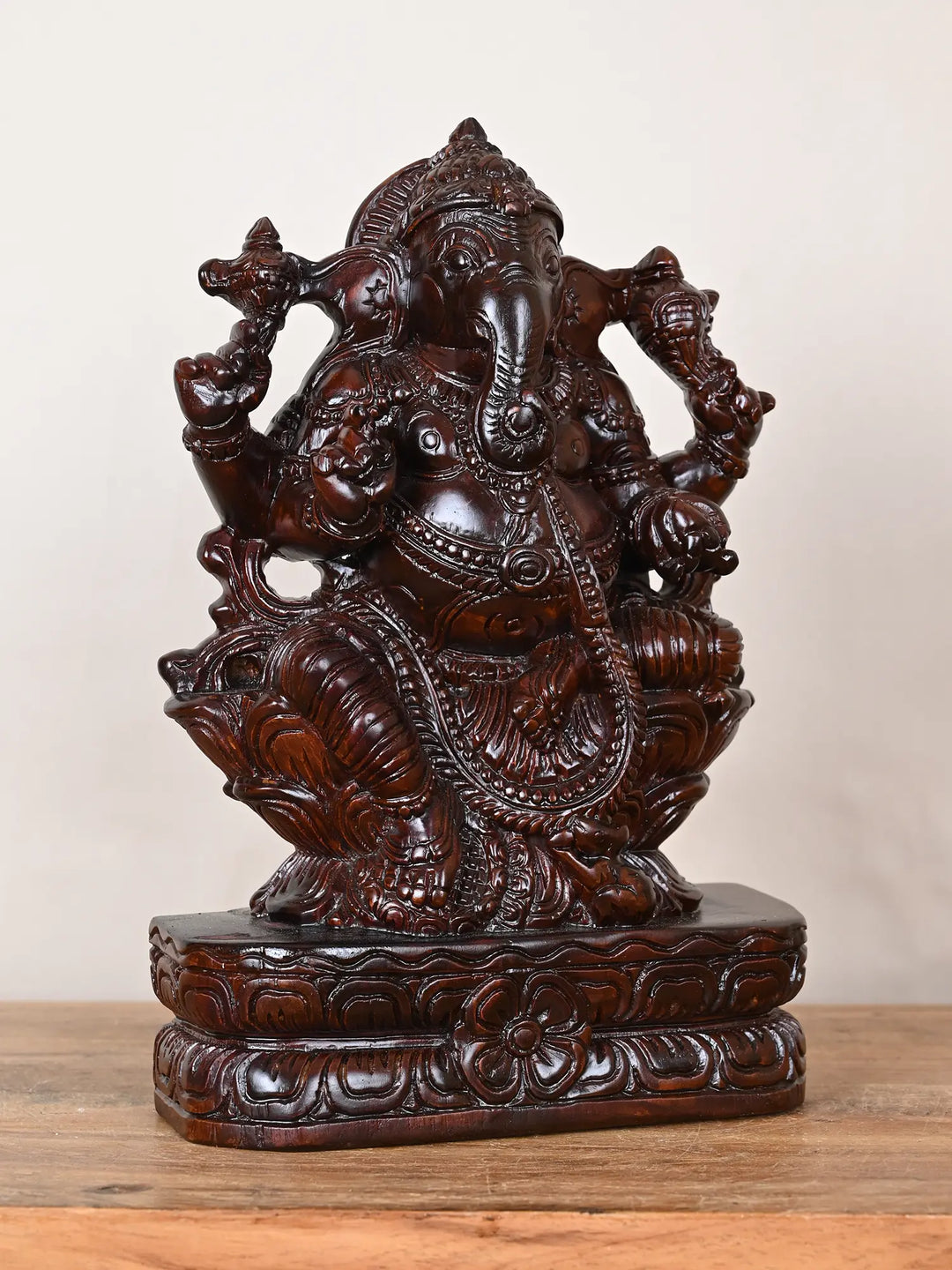 1Ft Wooden Ganesha idol