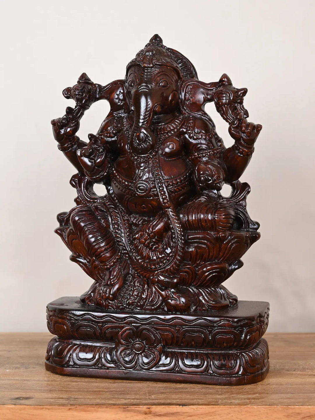 1Ft Wooden Ganesha idol