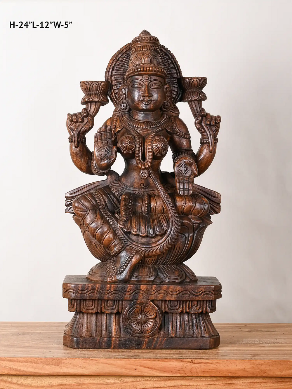 wooden lakshmi statue