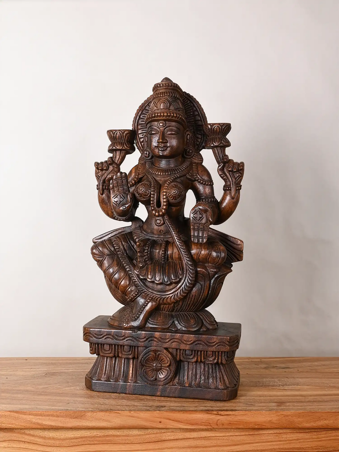 Elegant Lakshmi Idol on lotus base 24"