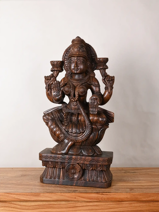 Elegant Lakshmi Idol on lotus base 24"