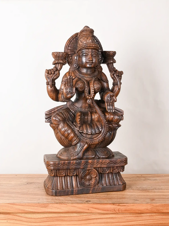 wooden lakshmi statue