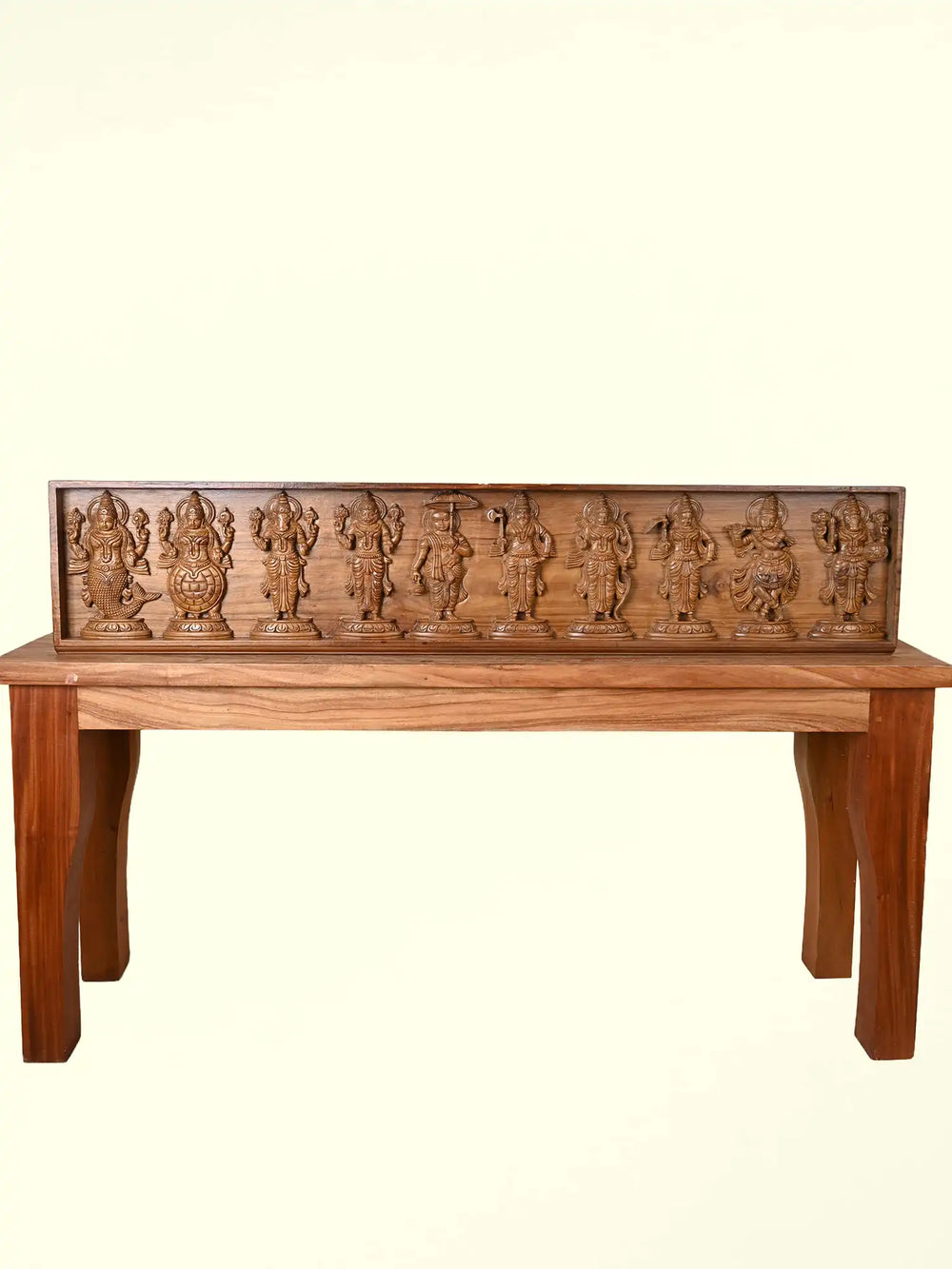 wooden dashavatharam wall panel