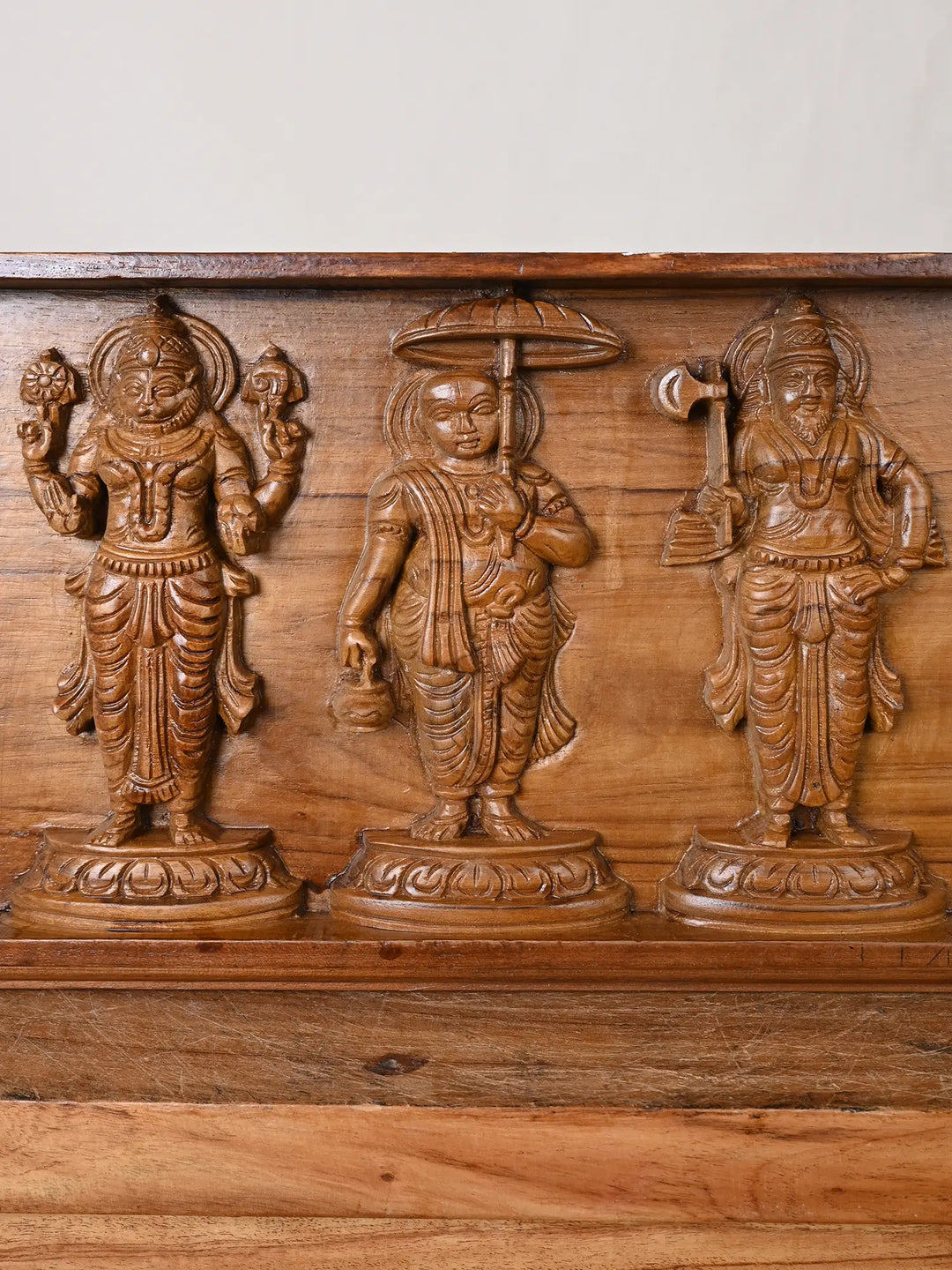 Wooden Vishnu Dashavatara (Ten Avatars) Carved Panel(TEAK WOOD)