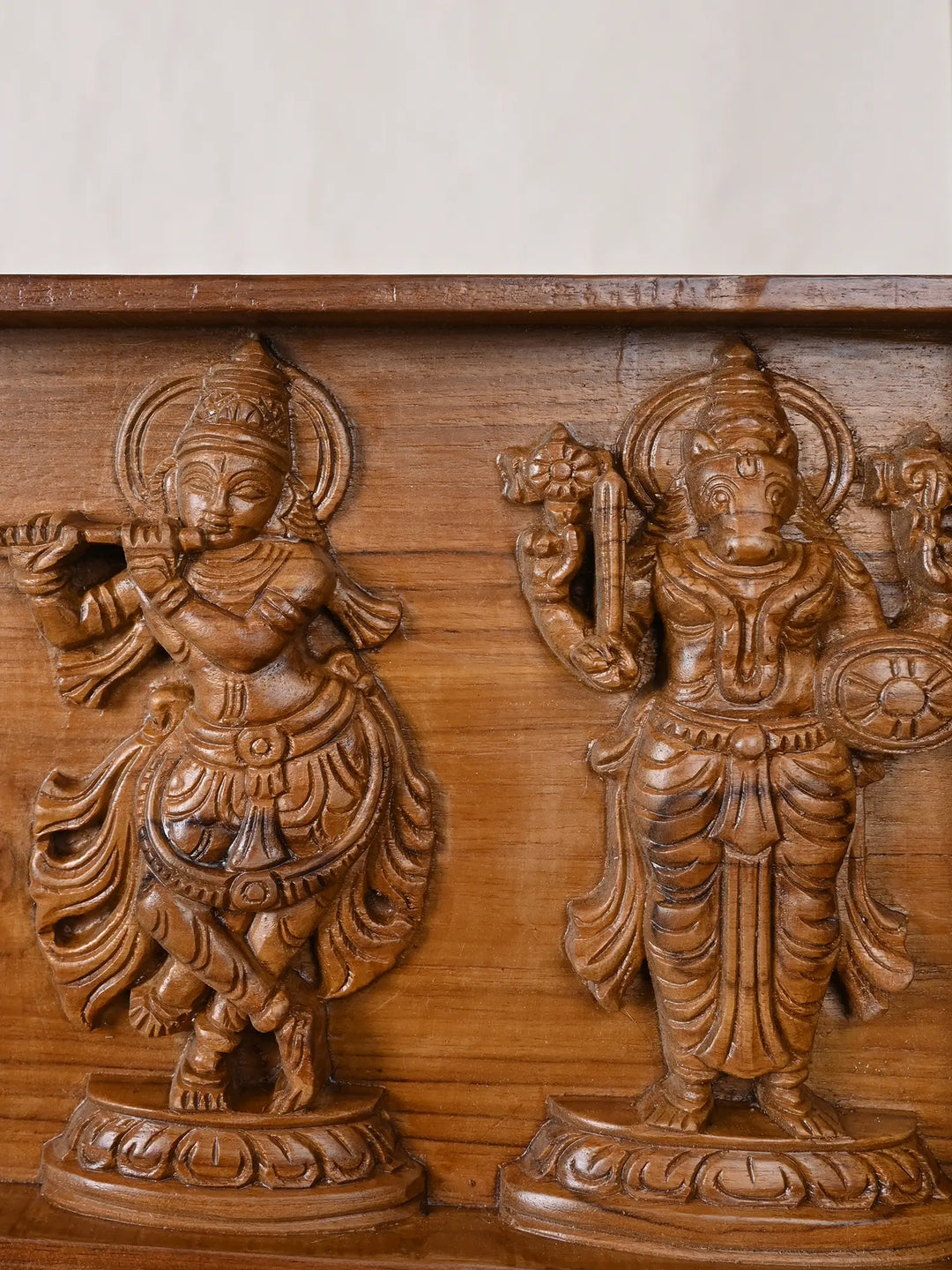 Wooden Vishnu Dashavatara (Ten Avatars) Carved Panel(TEAK WOOD)