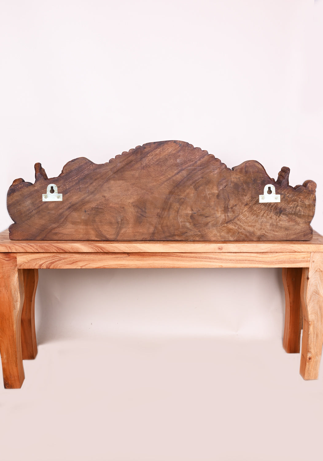 Goddess GajaLakshmi Wooden Handmade Arch Elephants with Sevagars Wall Panel 45"