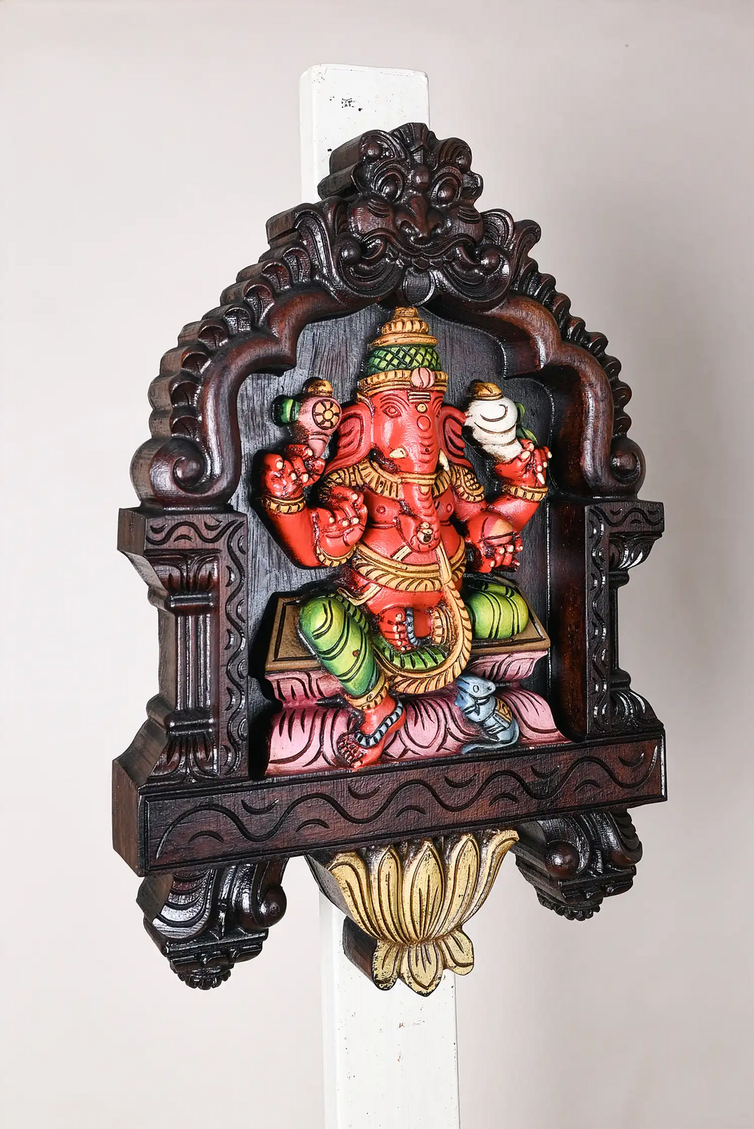 wooden ganesh wall mount