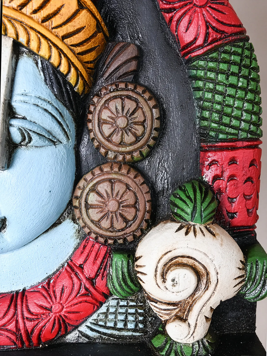 Wooden Tirupati Balaji Wall mount 18"