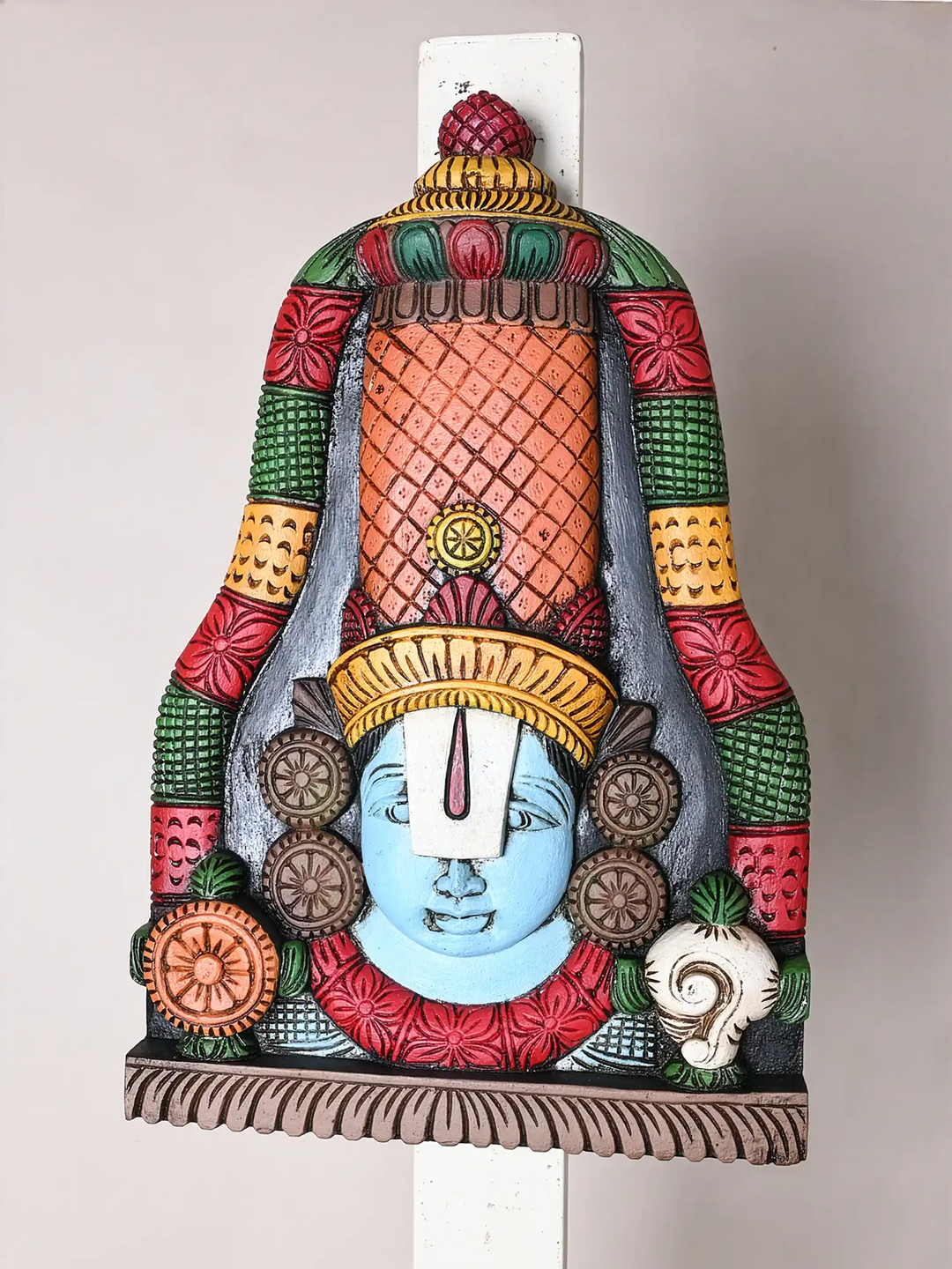 Wooden Tirupati Balaji Wall mount 18"