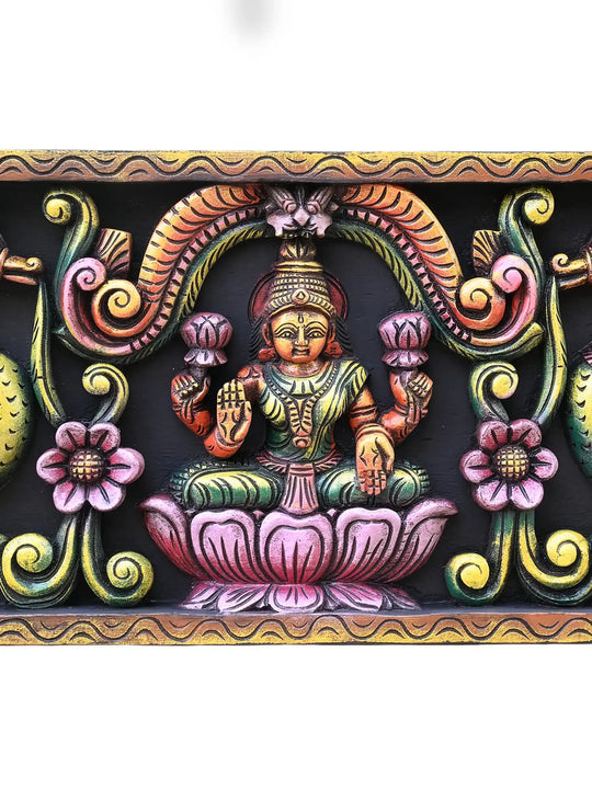 Mayura Gajalakshmi Decorative Wooden Panel 36"