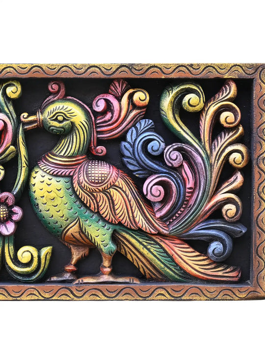Mayura Gajalakshmi Decorative Wooden Panel 36"
