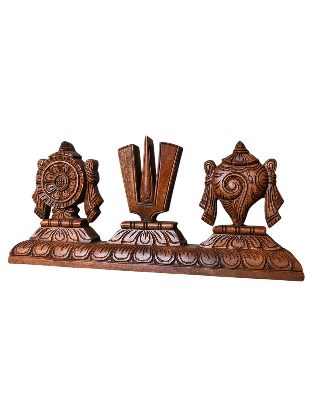 Vaishnava Namam with Sangu & Chakram Wooden Stand 8"